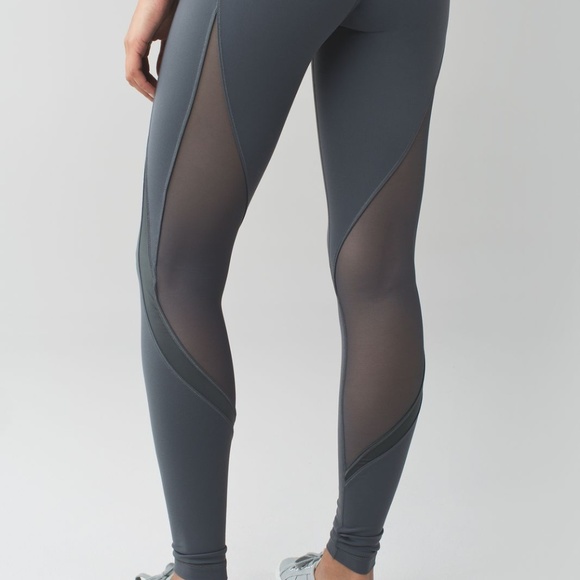 lululemon athletica Pants - Lululemon Hi Rise Wunder Under Dark Slate Shine On